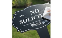 No Soliciting Sign with Stake Weatherproof No Soliciting Sign Decorative