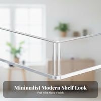 Transparent Design Clear Wall-Mounted CD Rack No-Drill Installation Display Shelf Showcase Collection Media Holder Minimalist Design for Collectors, Music Lovers, Homeowners, Living Room, Bedroom