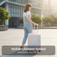 Large Capacity 20 Inch Carry-on Luggage Lightweight Gradient Rolling Suitcase Sturdy ABS+PC Material for Women, Vacation, Airport, Airports