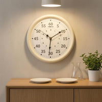 Dual Scale Analog Wall Clock Black Hands Round Wall Clock Large Numerals Room Decoration Central Mount