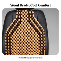 Breathable Wooden Bead Seat Cushion Natural Wood Beads Wooden Bead Seat Cover Universal Fit for Truck Drivers, Summer Driving, Long Drives