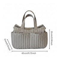 Quilted Diaper Bag Padded Maternity Bag Roomy Organized for Moms, Stroller Trips