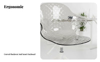Transparent Look Clear Armless caster Chair Minimalist Design Office Furniture Adjustable Height Space-Saving for Remote Workers, Students, Women, Study Room, Dormitory, Bedroom
