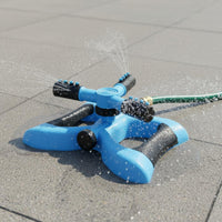 360 Degree Lawn Sprinkler Stable Base 360 Degree Rotating Sprinkler Three-Pronged Water Sprinkler Connectable in Series
