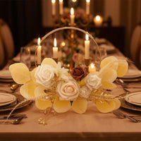 Artificial Flower Hoop Wreath Round Floral Hoop Wreath Lifelike for Home Decor