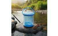 Portable Foldable Catch Container with Rope Transparent Top Fishing Container Multiuse Live Catch Container for Fishermen, Anglers, Stream