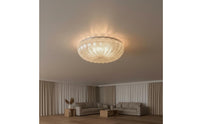 Round Glass Lampshade Modern Design Textured Ceiling Light Cover Glittering Finish Frosted Glass Bowl Shade for Living Room, Bedroom, Hallway