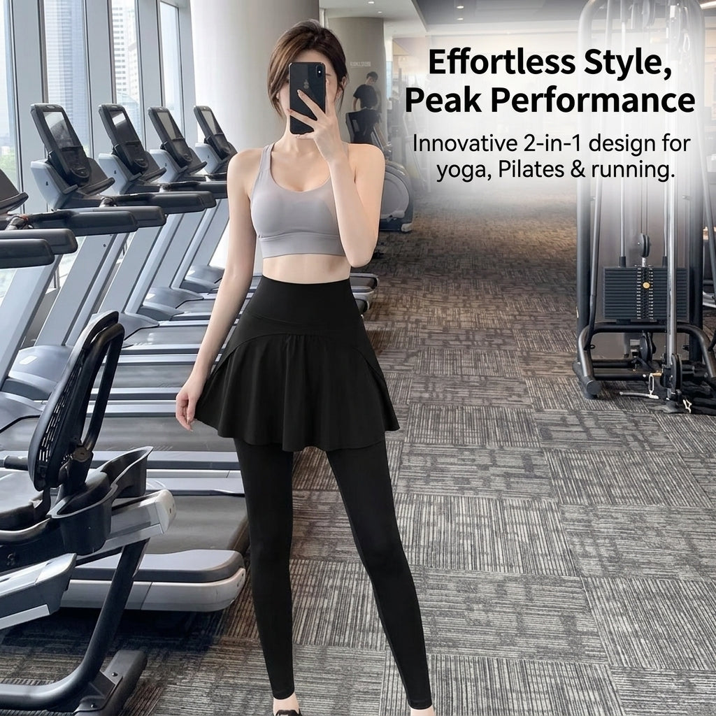 Butt Lifting Leggings with High Waist Control and Fleece Lining, Skirted for Running and Gym Workouts, Slimming Pants