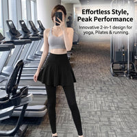 Butt Lifting Leggings with High Waist Control and Fleece Lining, Skirted for Running and Gym Workouts, Slimming Pants