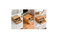 Solid Wooden Desk Organizer with Drawers Sturdy Desktop Organizer with Drawers Long-Lasting Storage Box Smooth for Office