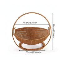 Imitation Rattan Basket Decorative Handwoven Basket Water-resistantResistant for Tabletop, Living Room