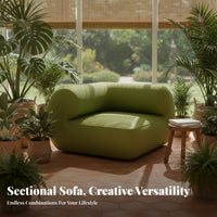 Combinable Armless configurable Sofa Block Minimalist aesthetic Armless configurable Seat Space Saving Sectional Piece Comfortable Padding for Interior Designers, Homeowners, Apartment Dwellers, Living Room, Office Reception