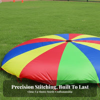 Parent-Child Interaction Whack-a-Critter Parachute Game Indoor & Outdoor Use Rainbow Play Parachute with Holes Teamwork Building Kids Cooperative Game Mat Bright Colors for Preschoolers, Parents, Kindergarten, Early Education Centers, Playgrounds