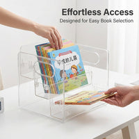 Desktop Book Stand Organizer for Children, Clear Desk Storage for Students Bedroom, Lightweight Bookshelf PET Material