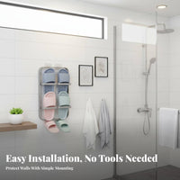 Drilleffortless Installation Wall-Mounted Slipper Holder Draining Design Footwear Holder Multi-Tier Shoe Rack Space-Saving for Homeowners, Families, Bathroom, Behind the Door, Entryway, Dorm Room