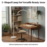 Stepless Dimming U-Shaped Floor Lamp Dimmable Eyelash Extension Light High Color Rendering LED Beauty Work Light Stable Base for Lash Technicians, Makeup Artists, Nail Salon Studio, Home Office, Bedroom