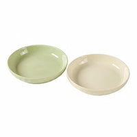 Creamy Aesthetic Ceramic Dinner Plate Sleek Glaze Cream Design Tableware High Temperature Fired Round Serving Plate for Household