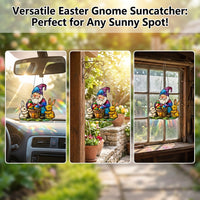 Easter Bunny Acrylic Sunlight Reflector Bright Colors Easter Gnome Hanging Ornament Bright Hare Sunlight Reflector for Families, Family, Glass Panes