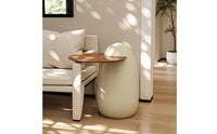 Side Table with Storage Fully Assembled Oval Side Table Modern Nightstand for Living Room, Bedroom, Reading Corner