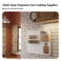 Magnetic Utensil System No-Tool Installation Wall-Mounted Utility Rack Strong Magnetism Kitchen Organizer for Home Cooks, Homeowners, Small Apartment
