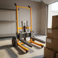 Manual Hydraulic Lifting Hand Truck Textured Grips Foldable Hydraulic Hand Truck Load Mover 4 Wheels