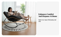 Reclining Function paddinged Lounger with Footrest Ergonomic Design Sleigh Base Recliner Modern design Rocking Chair Comfortable Headrest for Seniors, Readers, Homeowners, Balcony, Living Room, perusing alcove, Bedroom