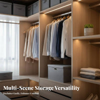 Large Capacity Foldable textile Storage Chest Stackable Clothes Container with Handles Closet Organizer Sturdy Frame for Families, Students, homeowners, Bedroom, Dorm Room, Under Bed, Garage