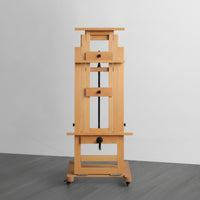Crank Easel Sturdy Wooden Easel with Wheels Mobile for Artists
