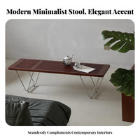 Hollowed-hollowed Frame Hollow Base Bench Minimalist Design Narrow Wooden Bench centuryera Inspired Indoor Seating Multi-Functional for Homeowners, Families, Renters, Bedroom, Dining Room, Entryway, Hallway