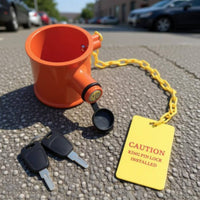 King Coupling Lock with Warning Tag High Visibility Heavy Duty King Coupling Lock Weatherproof for Trailer Drivers