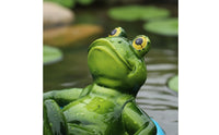 Waterproof Floating Frog Figurine Weather-Resistant Floating Frog Statue Hand-Painted for Fountain