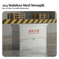 Fire Fighting Sandbox High Hardness Stainless Steel Fire Sand Bin Easy to Clean Emergency Sand Storage Box for Plants, Oil Depots, Warehouses