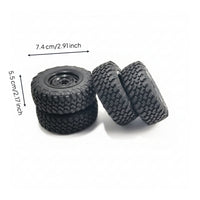 4 Pieces Wheel Rims High Grip RC 4x4 Vehicle Tire Set Rough Terrain Tires