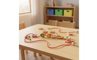 Focus Training Wooden Caterpillar Lacing Toy Reasoning Thinking Caterpillar String Weaving Game Early Learning Wooden Threading Beads Set Easy to Grip for Preschoolers, Preschool