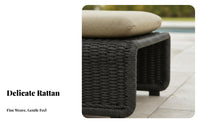 4 Pieces Hand-Woven Design 4-Piece Rope Weave Sofa Set Weather-Resistant Outdoor Furniture Plush paddings Lounge Seating Easy to Clean for Families, Adults, Homeowners, Balcony, Sunroom, Garden, rearyard