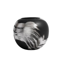Vase with Brushstroke Decoration Decorative Bulbous Vase Modern Chinese