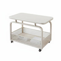 On casters 2-Tier Utility Cart Minimalist design Mobile Furniture Space Saving Storage Trolley Multi-Functional for Apartment Dwellers, Office Workers, Living Room, Bedroom, Kitchen, Bathroom
