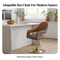 Modern Design Adjustable Pedestal Stool Cream aesthetic Counter Chair with Footrest Seating Furniture Upholstered Seat for Bar Owners, Receptionists, Homeowners, Front Desk, Restaurant, Cafe, Kitchen Island