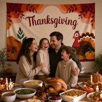 Thanksgiving Autumn Leaves Backdrop Flag for Living Room Decor 180x115cm