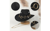 Faux Leather Cowboy Hat Distressed Leather Cowboy Hat Wide Brim for Concertgoers, Entertainers, Concerts, Costume Parties, Festivals