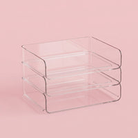 Desktop Shelf Unit Organizer, Small Bookcase for Office Storage, Stackable Book Shelves Table Top for Students