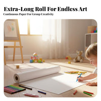 Thick Kids Drawing Paper Roll Even Surface Doodle Paper Roll Long-Lasting and Tear-Resistant Art Supplies for Toddlers, Teachers, Students, Kindergarten, Daycare, School, Home