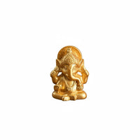 DIY Accessory Ganesha Figurine Good Luck Charm Golden Rat Statue Gold Finish Hindu Deity Statuette for Desktop