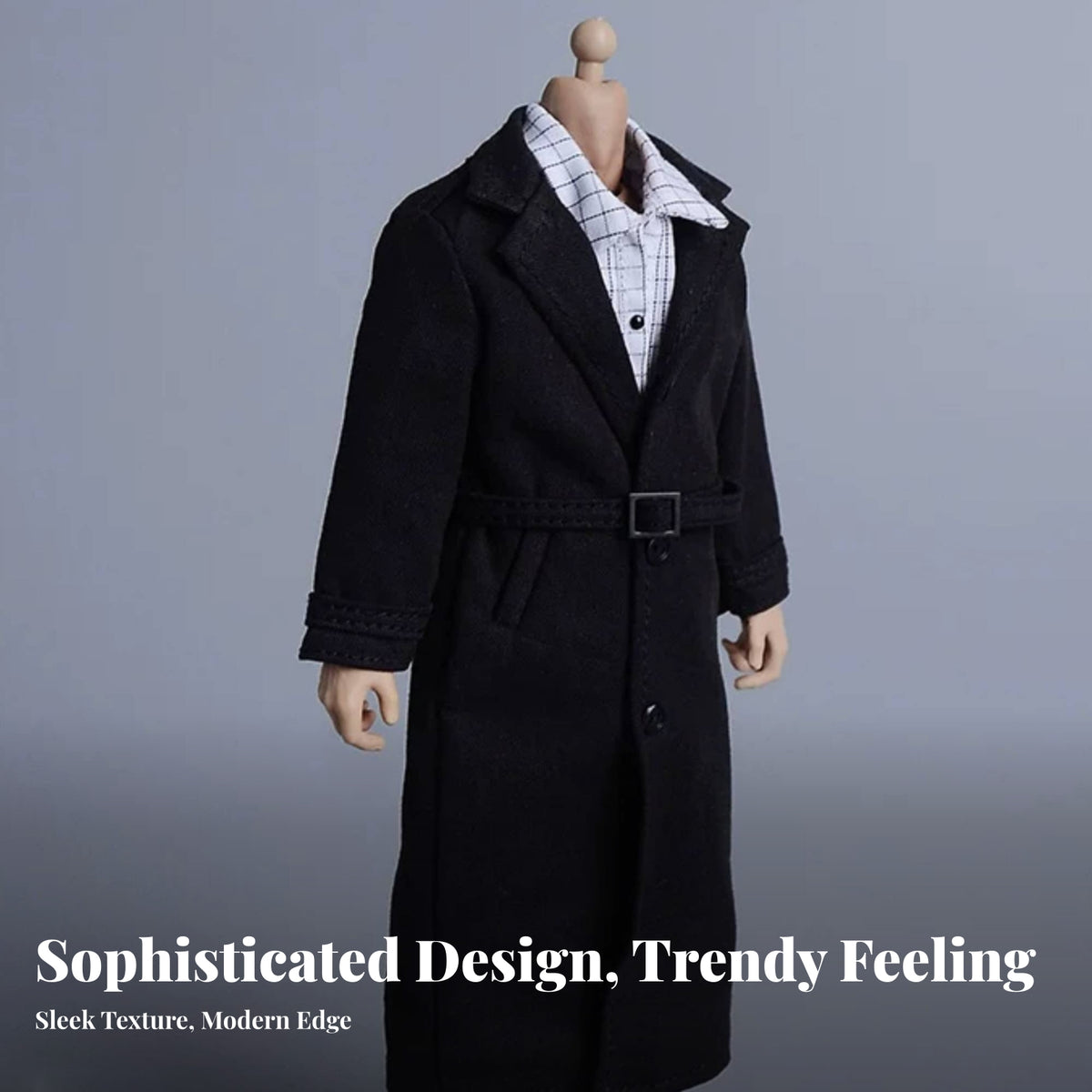 6-Inch Action Figure Coat Flap Pockets Realistic Look Miniature Overcoat 1/12 Scale Trench Coat