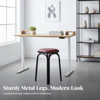 Soft Padded Seat Upholstered Tripod Stool Minimalist aesthetic Indoor Seating Multi-Functional Household Furniture Stackable Design for Students, residents, Adults, Small areas, Living Room, Bedroom, Entryway