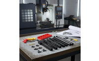 7 Pieces Black Coated Turning Tool Holder Set Wear Resistant Indexable Turning Tool High Hardness Carbide Insert Holder Long-Lasting for Machinists, Professionals, Workshop