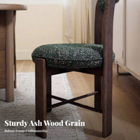 Upholstered Cane Backrest Chair French Design Dining Seat Sturdy Wood Frame Vintage Design for Families, Adults, Kitchen