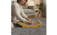 Smile Shaped Cat Scratcher Bed Multi-Functional Curved Cat Scratching Lounger Ergonomic Design Pet Furniture for Cats, Indoor