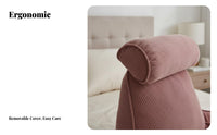 Ergonomic Design Bed Rest Support Pillow Side Pocket Bed Lounger with Neck Support High-Resilience Filling for Elderly, Sofa, Bedroom, Floor