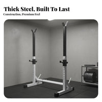 280kg Load Capacity Adjustable Squat Rack Stable Construction Multi-Function Barbell Rack Anti-Vibration Design Adjustable Barbell Stand Safety Locking System for Weightlifters, Bodybuilders, Beginners, Home Gym